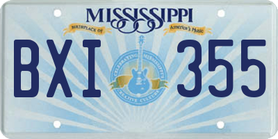 MS license plate BXI355