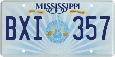 MS license plate BXI357