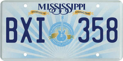 MS license plate BXI358