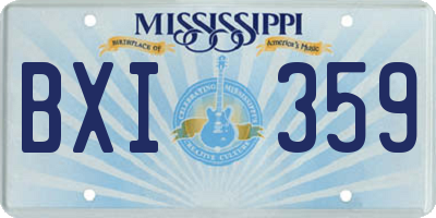 MS license plate BXI359