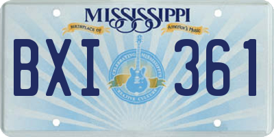 MS license plate BXI361