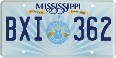 MS license plate BXI362