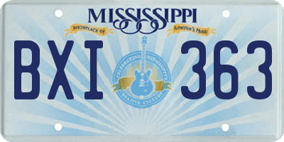 MS license plate BXI363