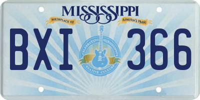 MS license plate BXI366