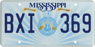 MS license plate BXI369