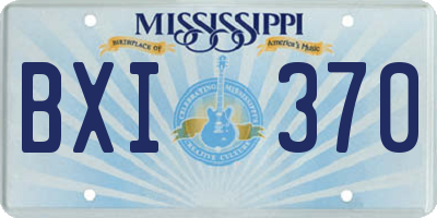 MS license plate BXI370