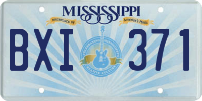 MS license plate BXI371