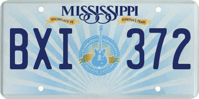 MS license plate BXI372