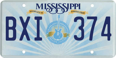 MS license plate BXI374