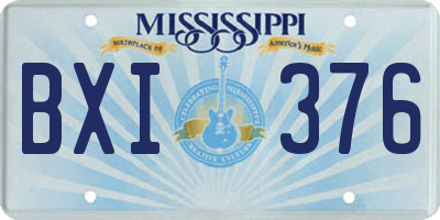 MS license plate BXI376