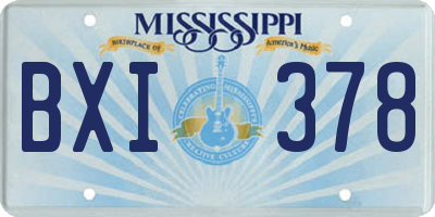 MS license plate BXI378