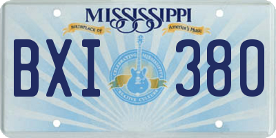 MS license plate BXI380