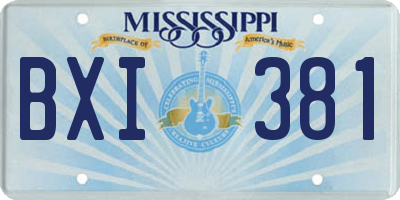 MS license plate BXI381