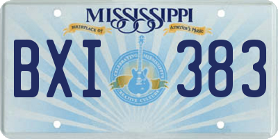 MS license plate BXI383