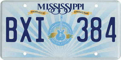 MS license plate BXI384