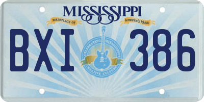 MS license plate BXI386