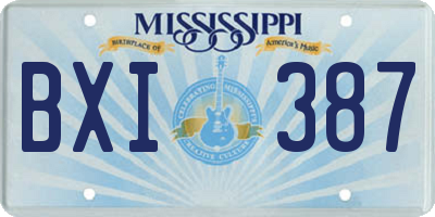 MS license plate BXI387
