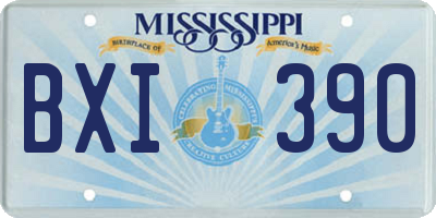 MS license plate BXI390