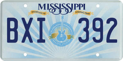 MS license plate BXI392