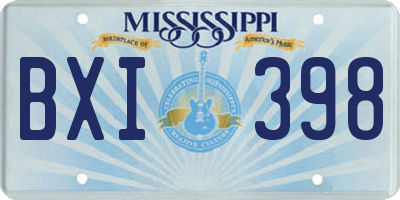 MS license plate BXI398