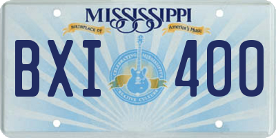 MS license plate BXI400