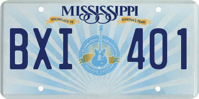 MS license plate BXI401