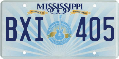 MS license plate BXI405
