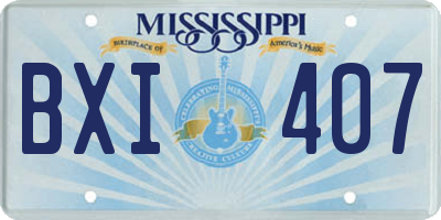 MS license plate BXI407