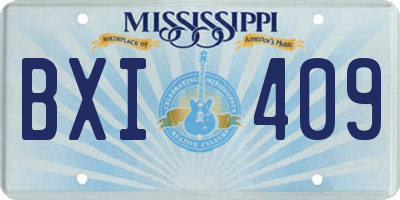 MS license plate BXI409