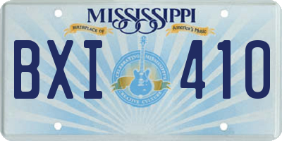 MS license plate BXI410