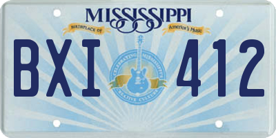 MS license plate BXI412