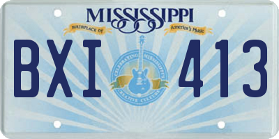MS license plate BXI413