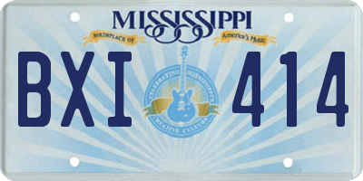 MS license plate BXI414