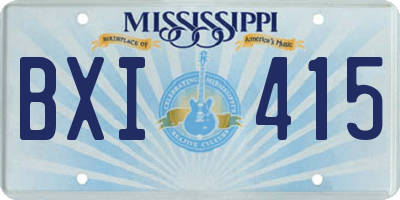 MS license plate BXI415