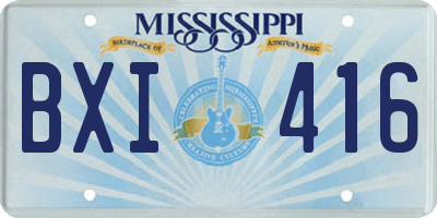 MS license plate BXI416
