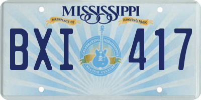 MS license plate BXI417