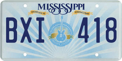 MS license plate BXI418