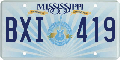 MS license plate BXI419