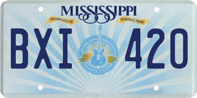 MS license plate BXI420