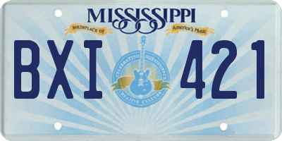 MS license plate BXI421