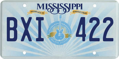 MS license plate BXI422