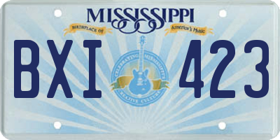 MS license plate BXI423