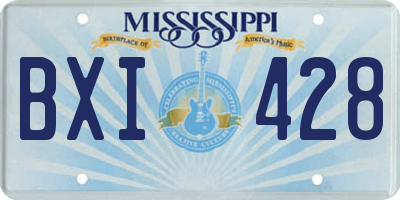 MS license plate BXI428