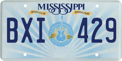 MS license plate BXI429