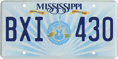 MS license plate BXI430