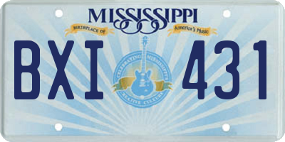 MS license plate BXI431