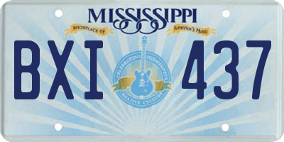 MS license plate BXI437