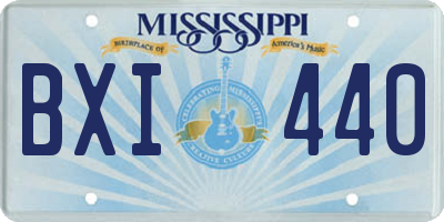 MS license plate BXI440