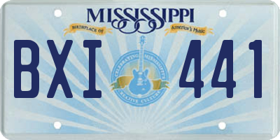 MS license plate BXI441