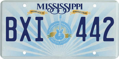 MS license plate BXI442
